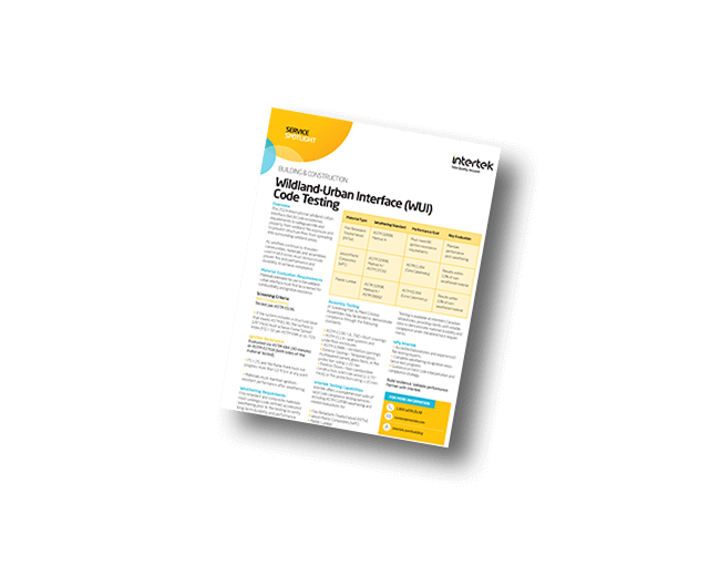 Wildland-Urban Interface (WUI) Code Testing | Fact Sheet