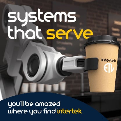 A cup of coffee being served by a service robot