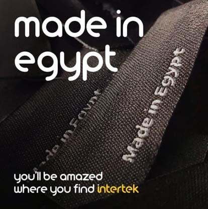 A garment label showing it was made in Egypt