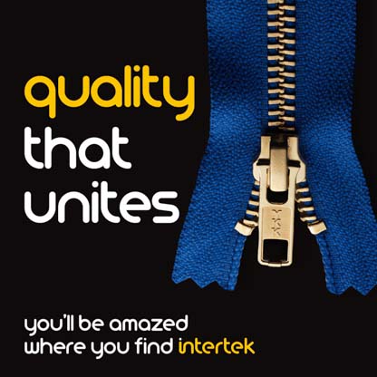 A closeup of a YKK zipper